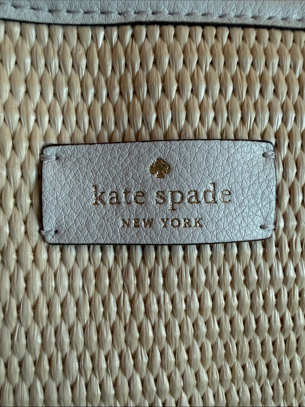 Kate Spade Cream Straw Tote with Yellow Lemon Embroidery and Navy & Pink Accents - Picture 2 of 6